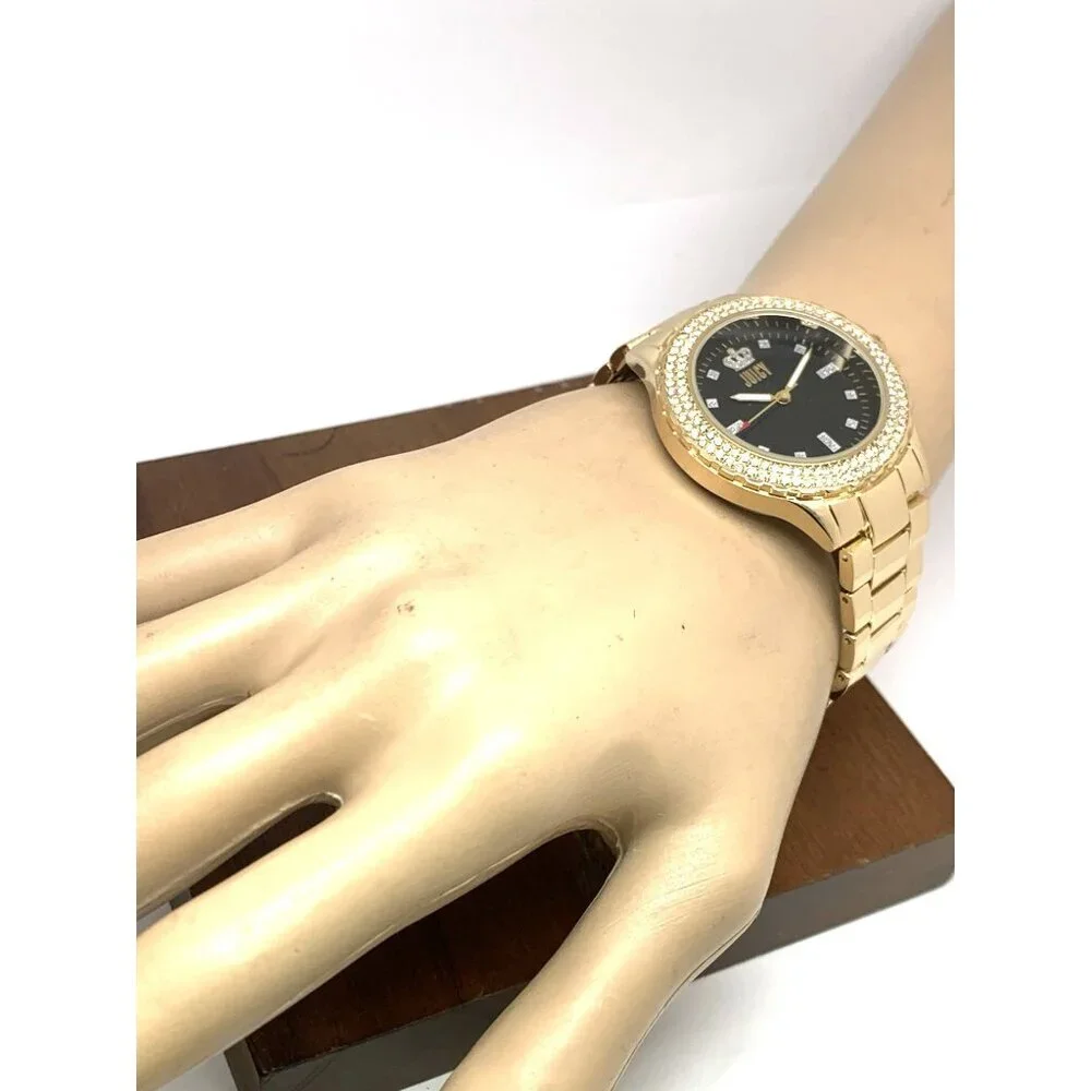Juicy By Juicy Couture Women's Watch JC/5000 Quartz Black Gold Tone Steel 38mm